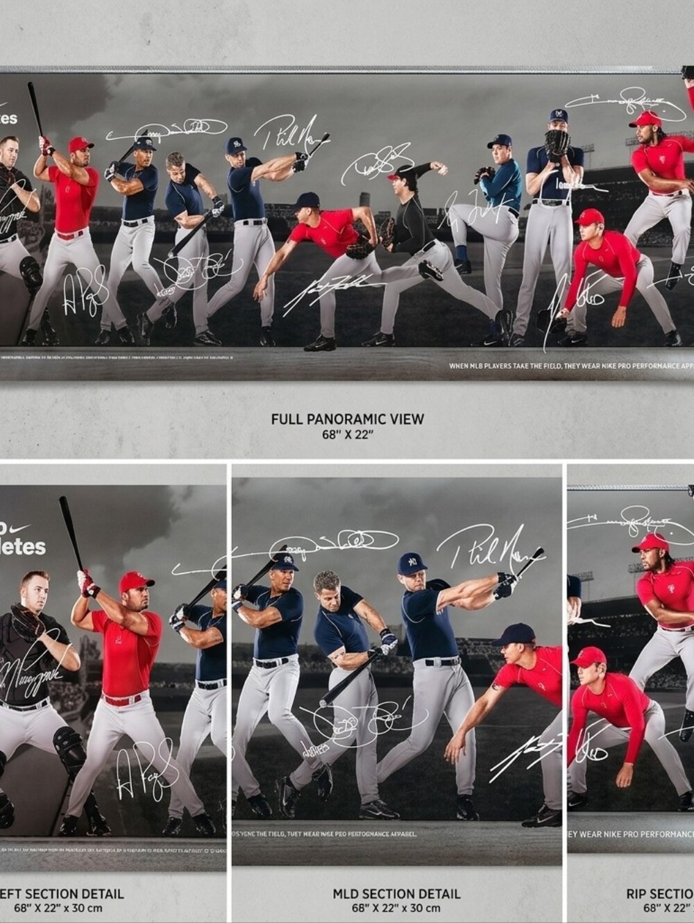 Rare Nike Pro MLB All-Stars 68" x 22" Panoramic Poster - Picture 4 of 16